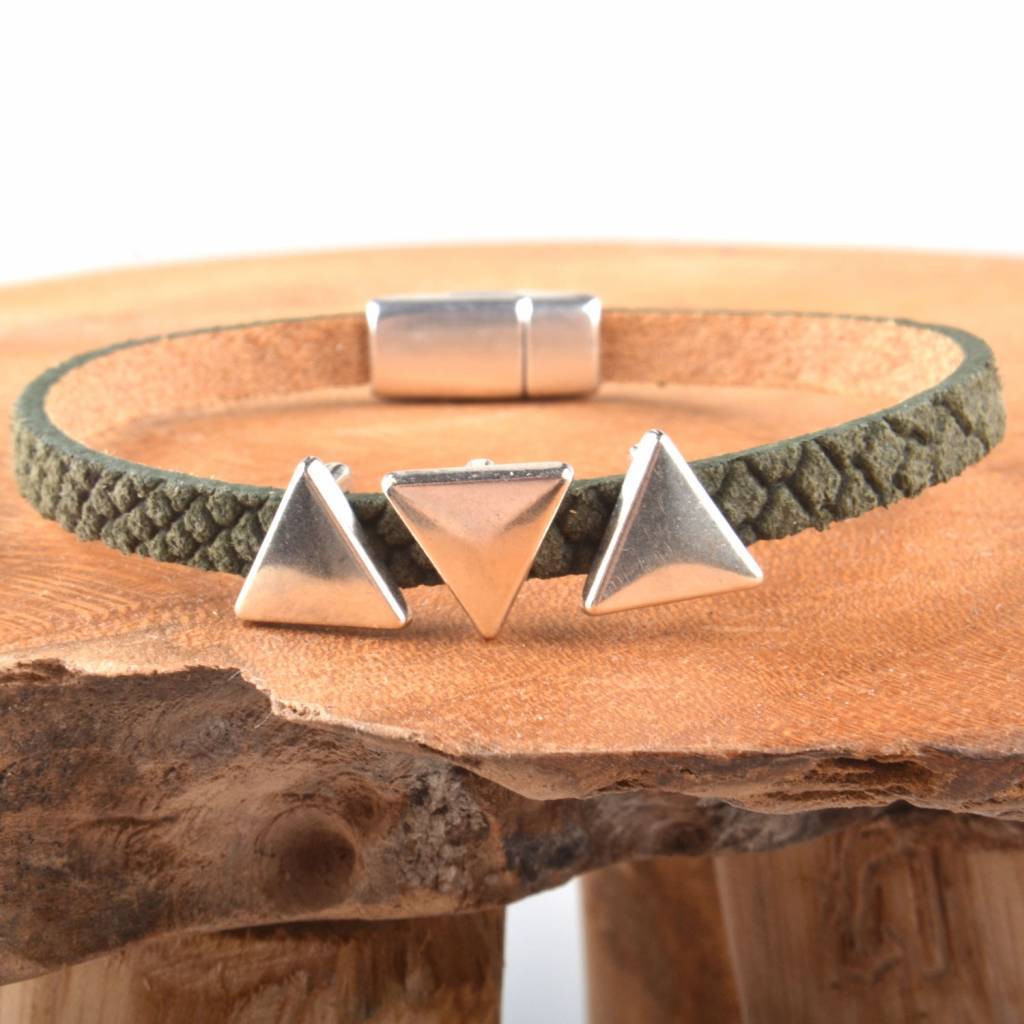 DIY leer armband Driehoeken-Kraaltjes van Renate