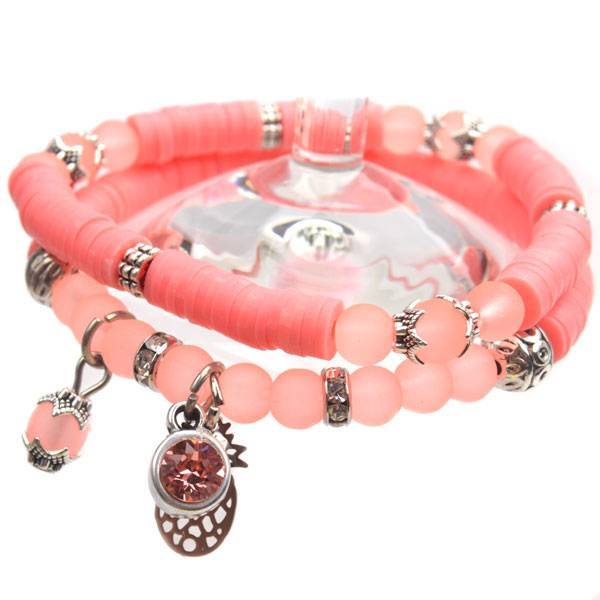 DIY pakketje Spring discs Light Peach - 2 armbanden-Kraaltjes van Renate