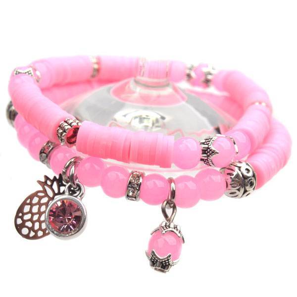 DIY pakketje Spring discs Light Pink - 2 armbanden-Kraaltjes van Renate