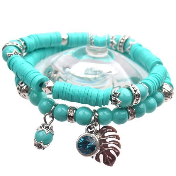 DIY pakketje Summer discs Aqua - 2 armbanden-Kraaltjes van Renate