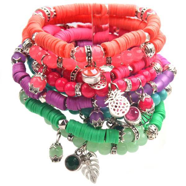 DIY pakketje Summer discs Complete set - 10 armbanden-Kraaltjes van Renate