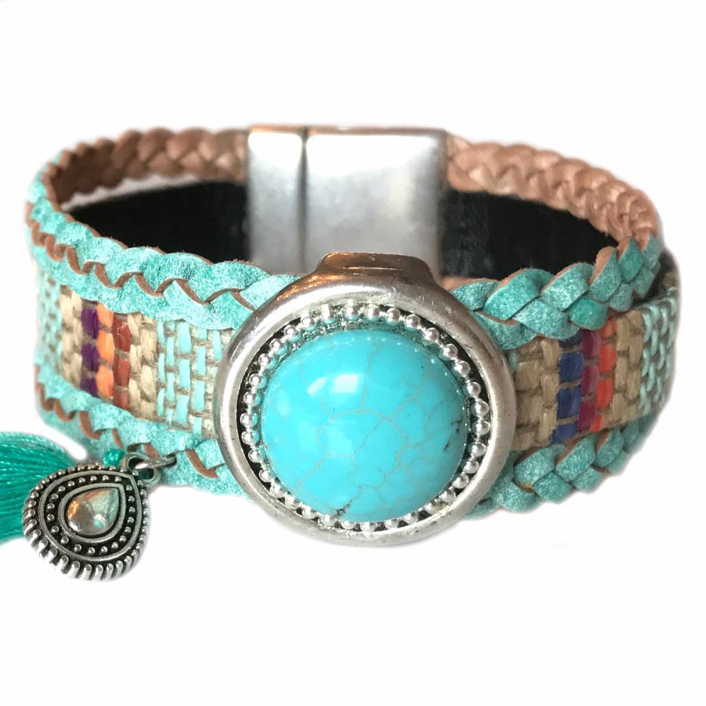 DIY pakketje turquoise IBIZA bracelet-Kraaltjes van Renate