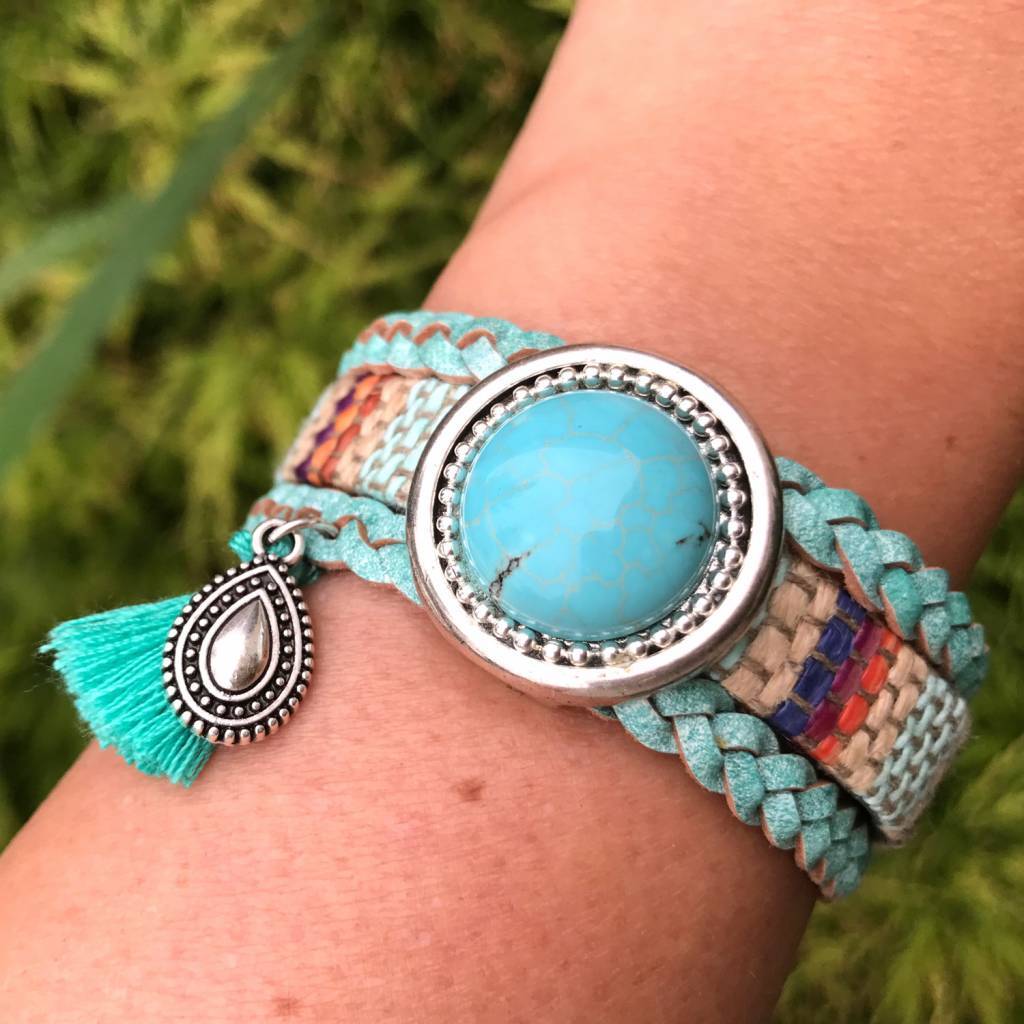 DIY pakketje turquoise IBIZA bracelet-Kraaltjes van Renate