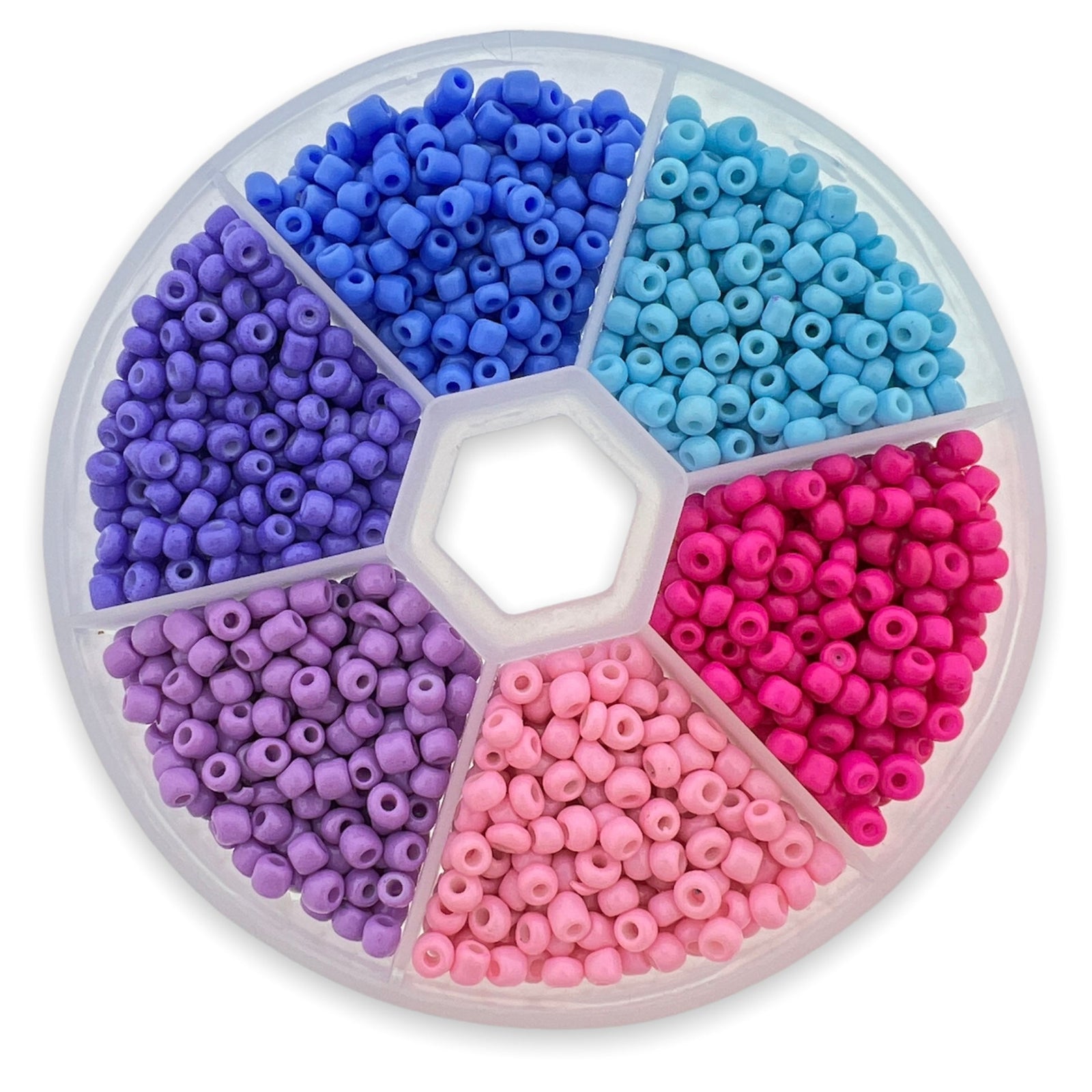DIY rocailles set Colorful blue 8/0 (3mm)-DIY-Kraaltjes van Renate