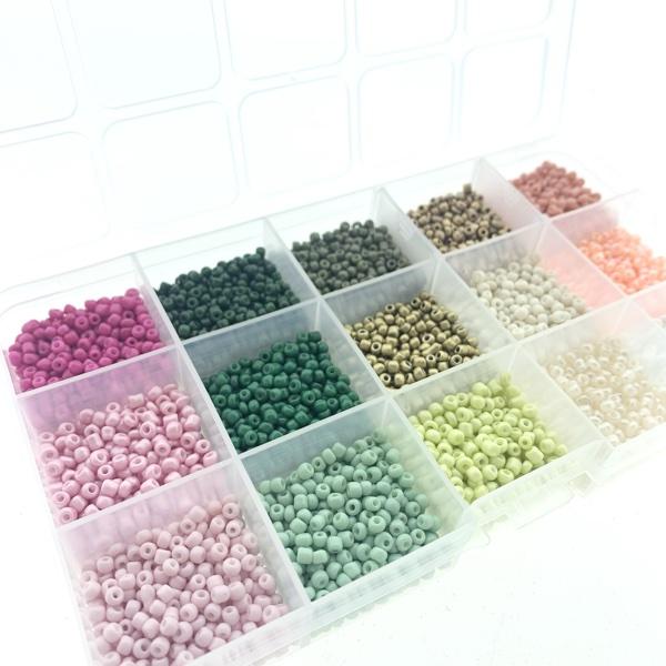 DIY rocailles set Light fall colors 8/0 (3mm) 15x12,5 gram-Kraaltjes van Renate