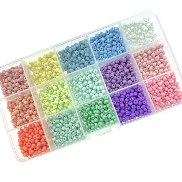 DIY rocailles set Pastel colors 6/0 (4mm) 15x12,5 gram-DIY-Kraaltjes van Renate