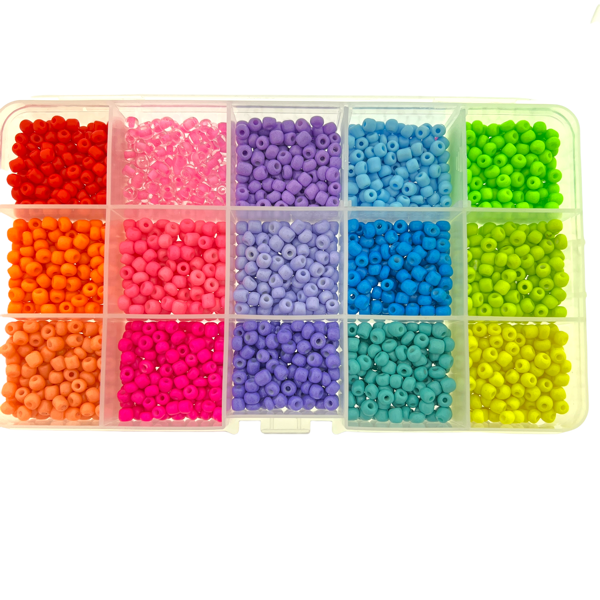DIY rocailles set Rainbow 6/0 (4mm)-DIY-Kraaltjes van Renate