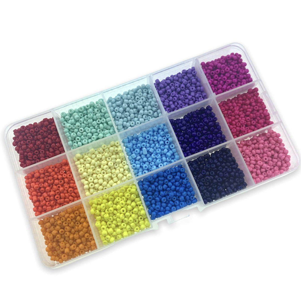 DIY rocailles set Rainbow colors 8/0 (3mm) 15x12,5 gram-Kraaltjes van Renate