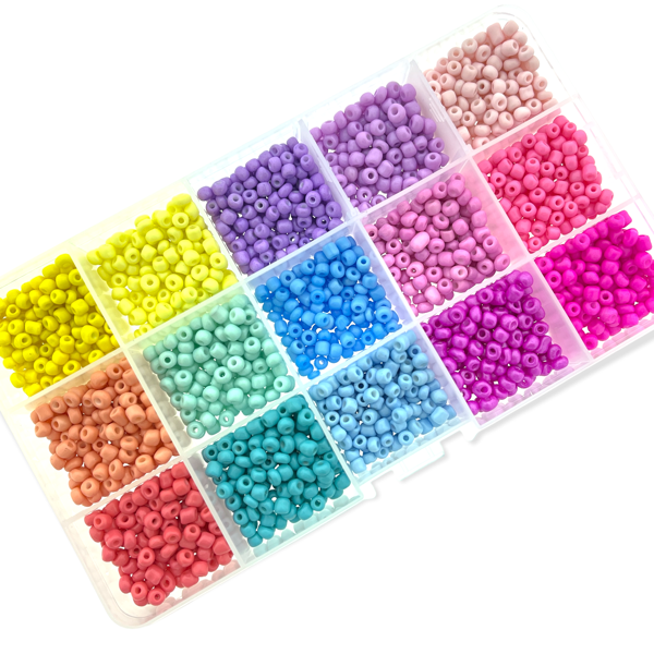 DIY rocailles set Spring Rainbow 6/0 (4mm) 15x12,5 gram-DIY-Kraaltjes van Renate