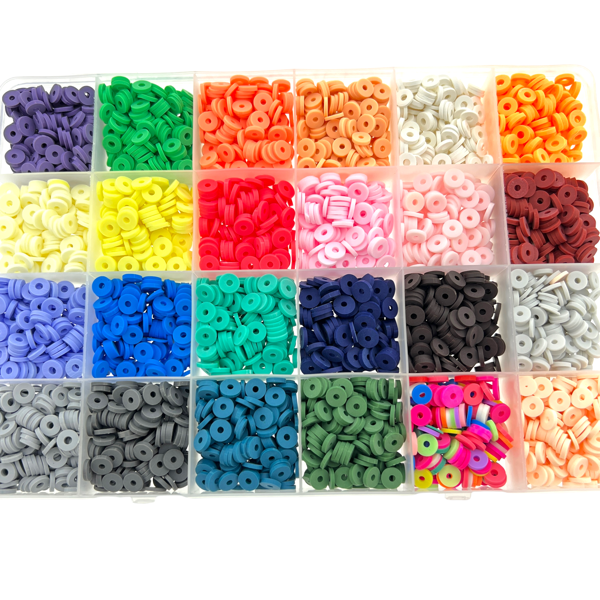 DIY set 6mm Polymeer disc kralen Favourites - 24 kleuren-DIY-Kraaltjes van Renate