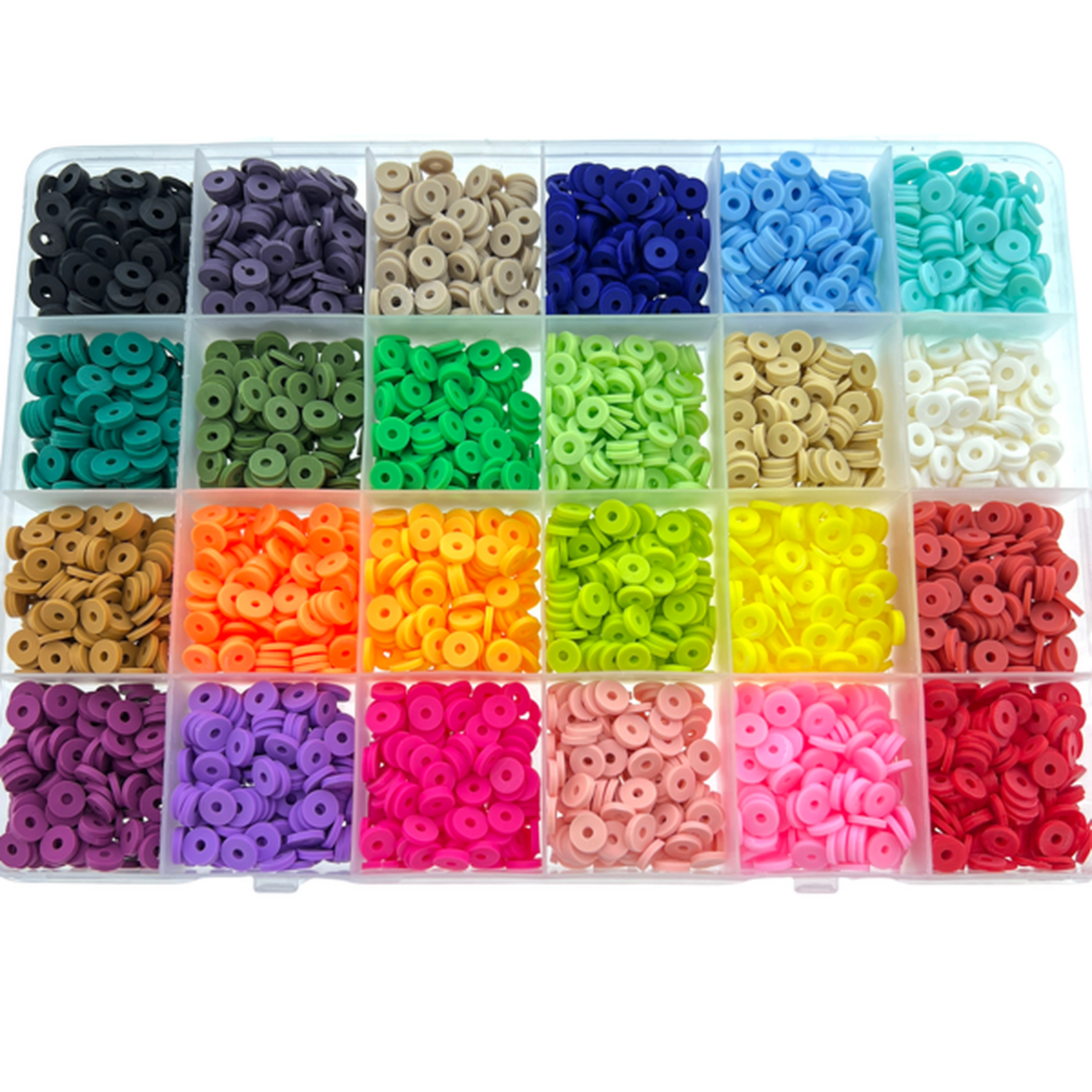DIY set 6mm Polymeer disc kralen Spring - 24 kleuren-DIY-Kraaltjes van Renate