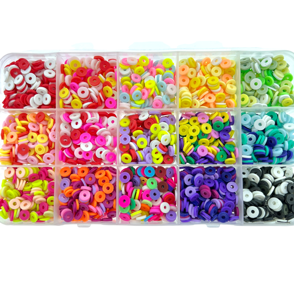 DIY set Disc 6x1mm Multicolor mixen 2400 stuks-DIY-Kraaltjes van Renate