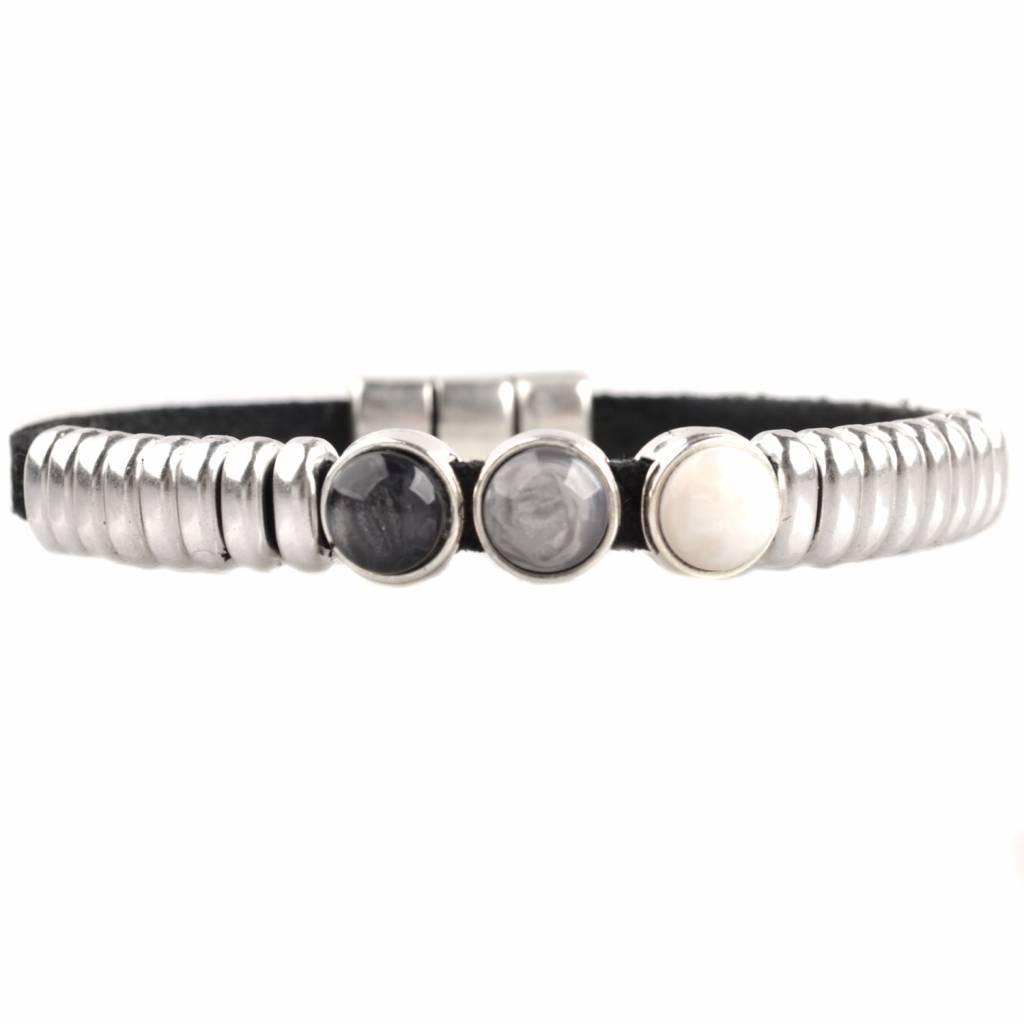 DIY set armbanden polaris 3 stuks Black & Grey-Kraaltjes van Renate