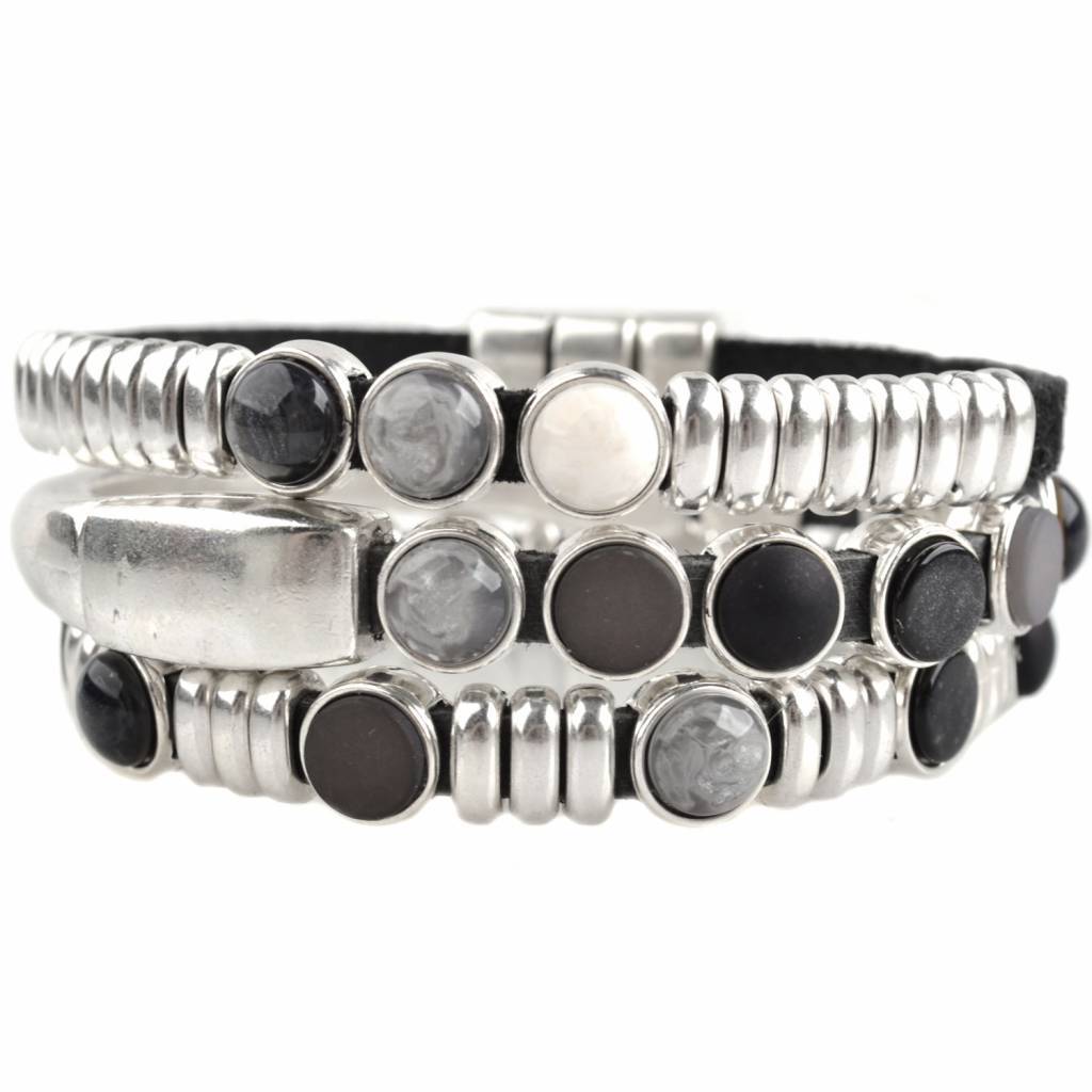 DIY set armbanden polaris 3 stuks Black & Grey-Kraaltjes van Renate