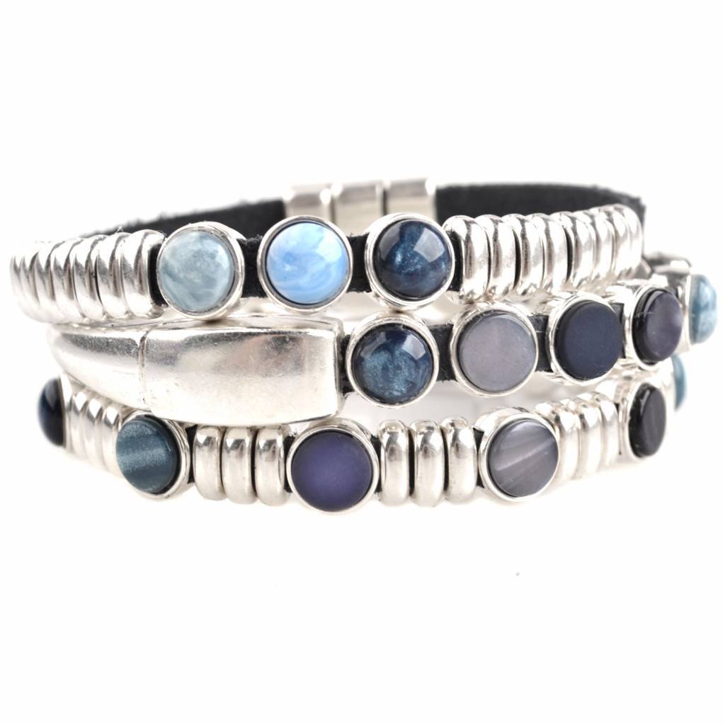 DIY set armbanden polaris 3 stuks Dark blue-Kraaltjes van Renate