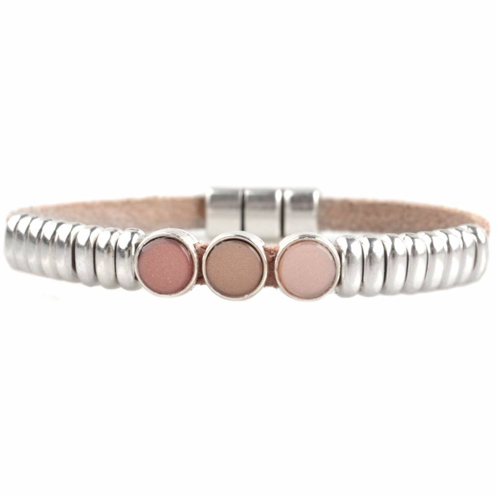 DIY set armbanden polaris 3 stuks Nude Pink-Kraaltjes van Renate