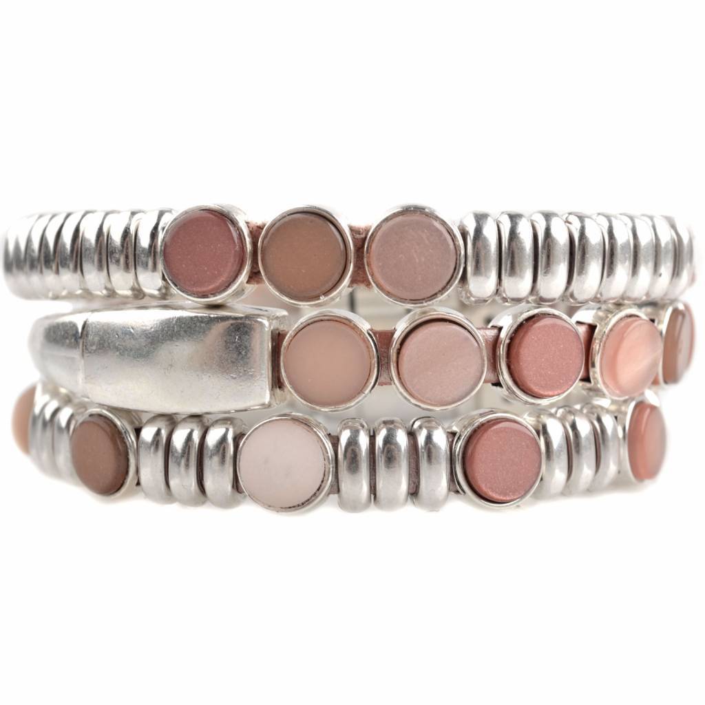 DIY set armbanden polaris 3 stuks Nude Pink-Kraaltjes van Renate