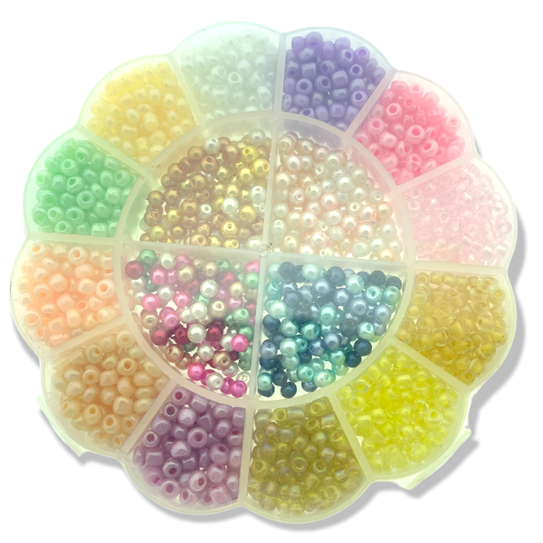 DIY set bloem met rocailles en glasparels-DIY-Kraaltjes van Renate