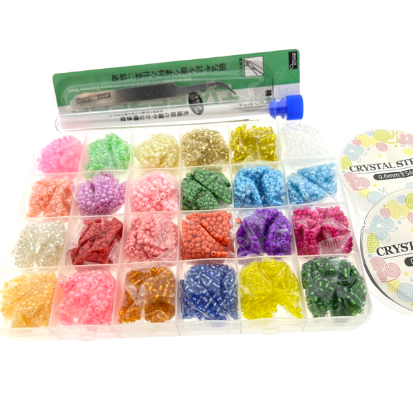 DIY startersset Rocailles 24 kleuren-DIY-Kraaltjes van Renate