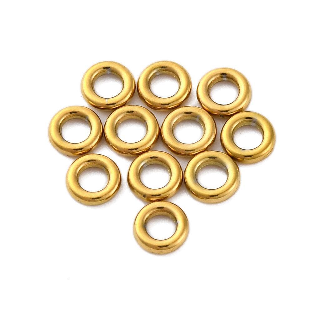 Dicht Ringetje RVS Goud 4x1mm - per stuk-Onderdelen-Kraaltjes van Renate