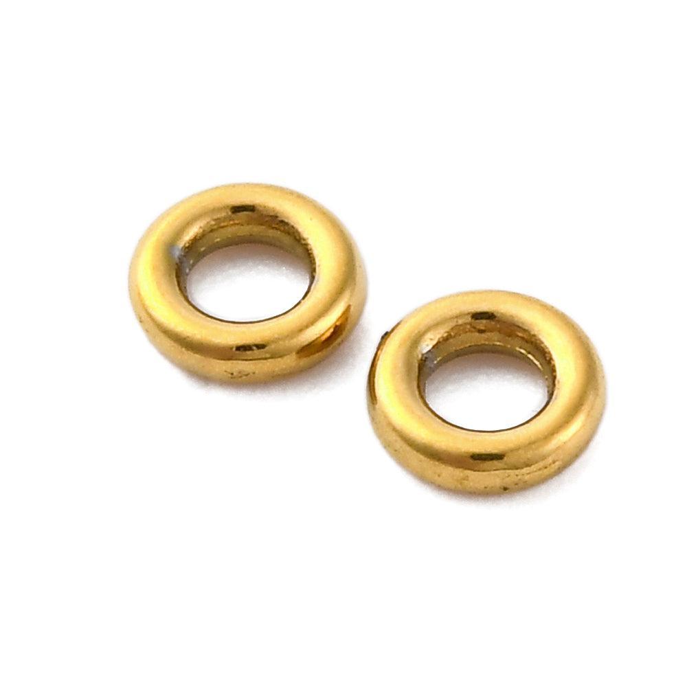 Dicht Ringetje RVS Goud 4x1mm - per stuk-Onderdelen-Kraaltjes van Renate