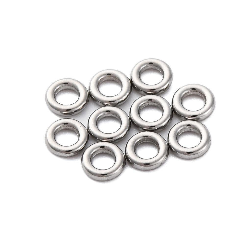 Dicht Ringetje Rond RVS Zilver 4x1mm - per stuk-Onderdelen-Kraaltjes van Renate