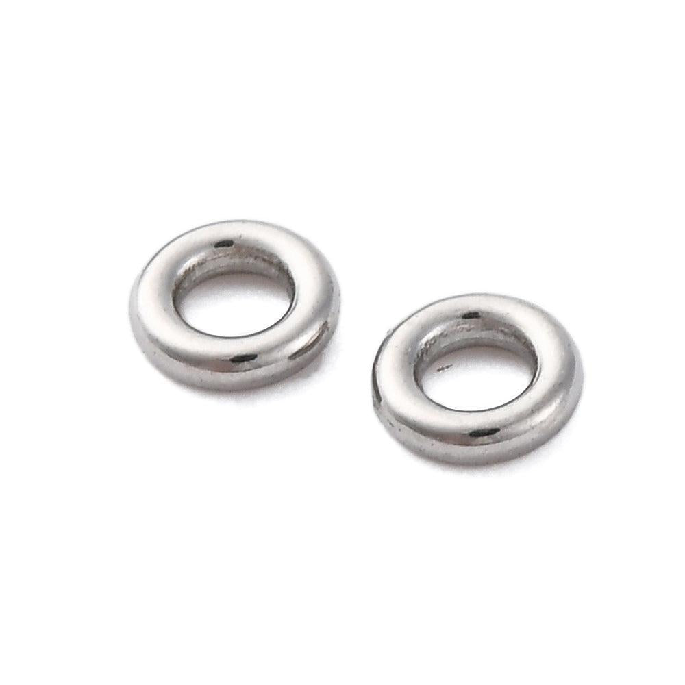 Dicht Ringetje Rond RVS Zilver 4x1mm - per stuk-Onderdelen-Kraaltjes van Renate