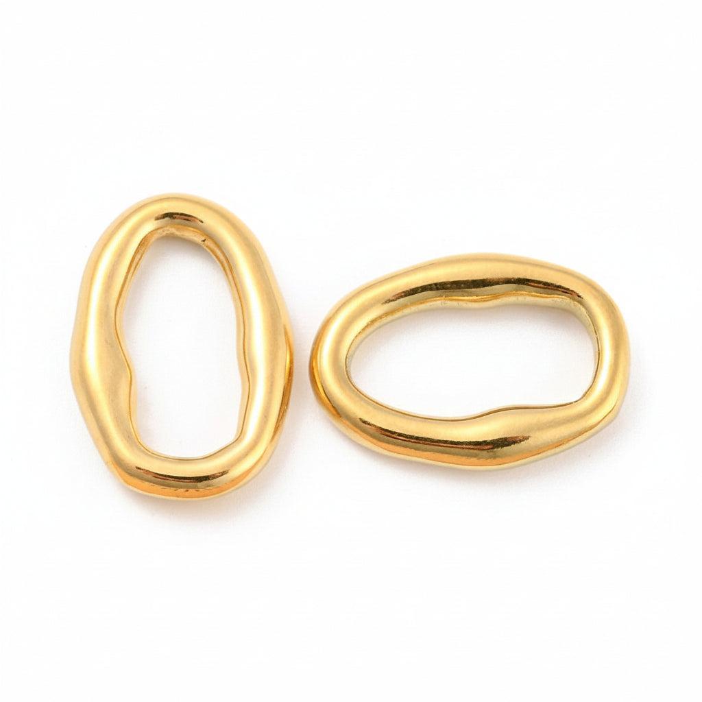 Dichte Ring Ovaal Premium RVS Goud 19.5x13.5mm - per stuk-Sluitingen-Kraaltjes van Renate