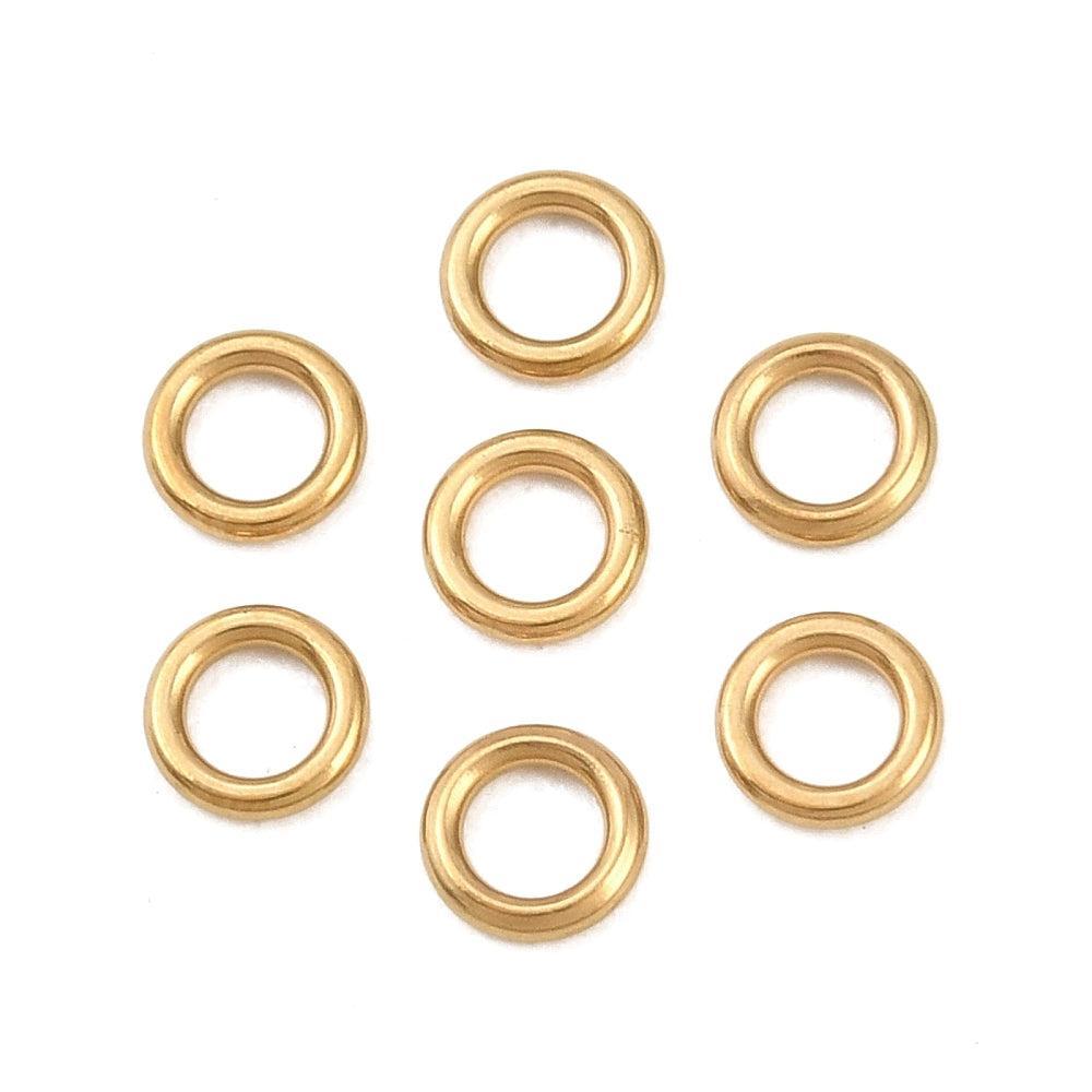 Dichte Ringetjes Premium RVS Goud 4x0.8mm - per stuk
