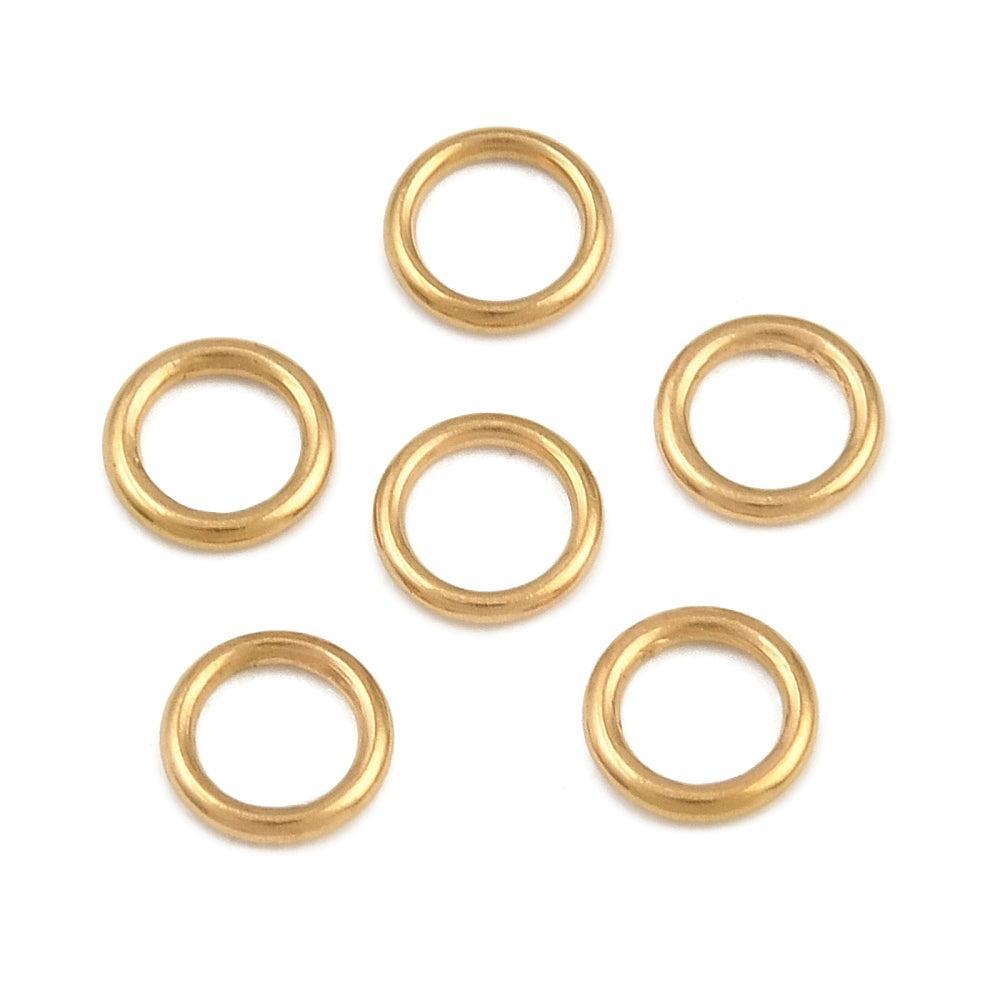 Dichte Ringetjes Premium RVS Goud 5x0.8mm - per stuk-Onderdelen-Kraaltjes van Renate