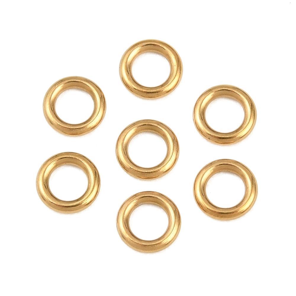Dichte Ringetjes Premium RVS Goud 5x1mm - per stuk-Onderdelen-Kraaltjes van Renate