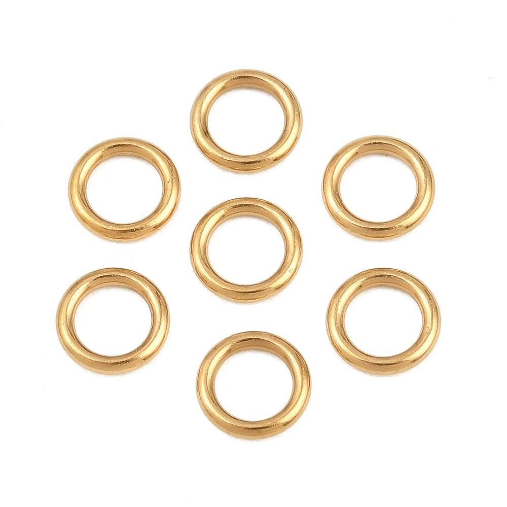 Dichte Ringetjes Premium RVS Goud 6x1mm - per stuk-Onderdelen-Kraaltjes van Renate