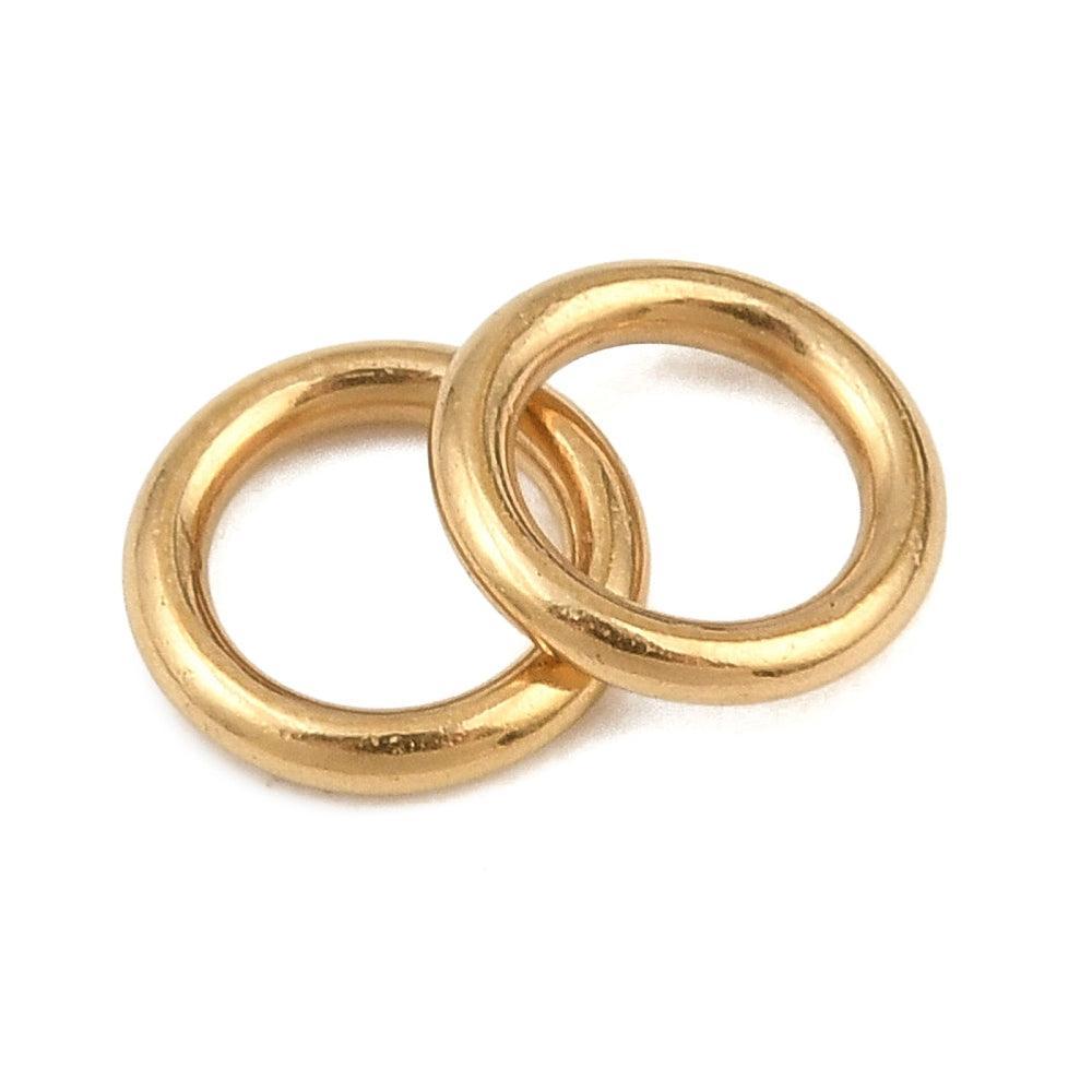 Dichte Ringetjes Premium RVS Goud 6x1mm - per stuk-Onderdelen-Kraaltjes van Renate