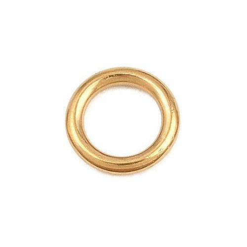 Dichte Ringetjes Premium RVS Goud 6x1mm - per stuk-Onderdelen-Kraaltjes van Renate