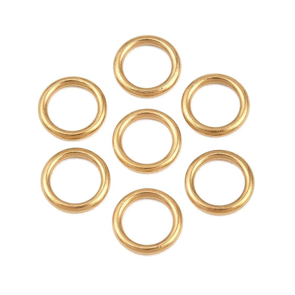 Dichte Ringetjes Premium RVS Goud 7x1mm - per stuk-Onderdelen-Kraaltjes van Renate
