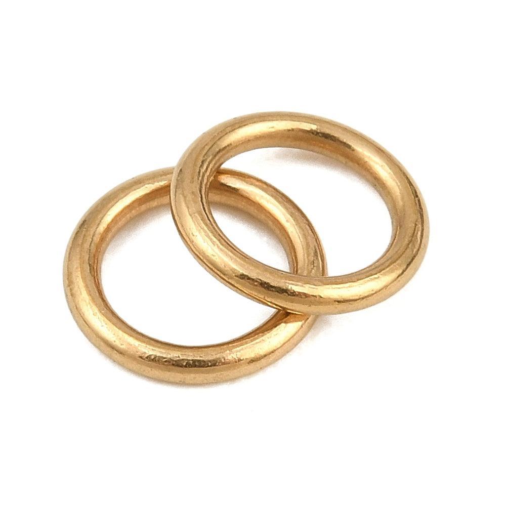Dichte Ringetjes Premium RVS Goud 7x1mm - per stuk-Onderdelen-Kraaltjes van Renate