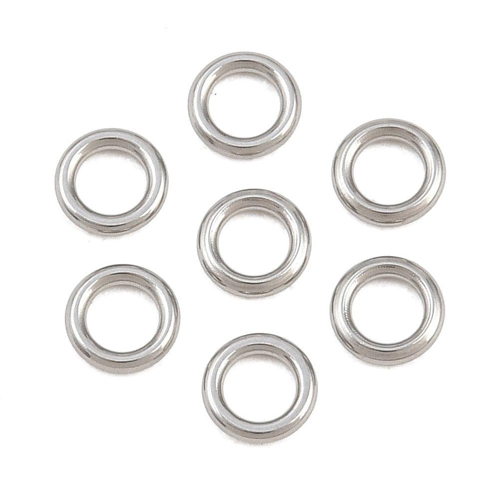 Dichte Ringetjes RVS Zilver 4x0.8mm - per stuk-Onderdelen-Kraaltjes van Renate