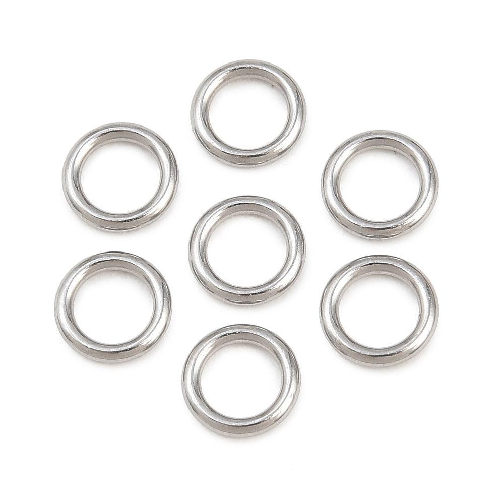 Dichte Ringetjes RVS Zilver 6x1mm - per stuk-Onderdelen-Kraaltjes van Renate
