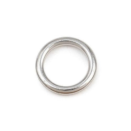Dichte Ringetjes RVS Zilver 7x1mm - per stuk-Onderdelen-Kraaltjes van Renate