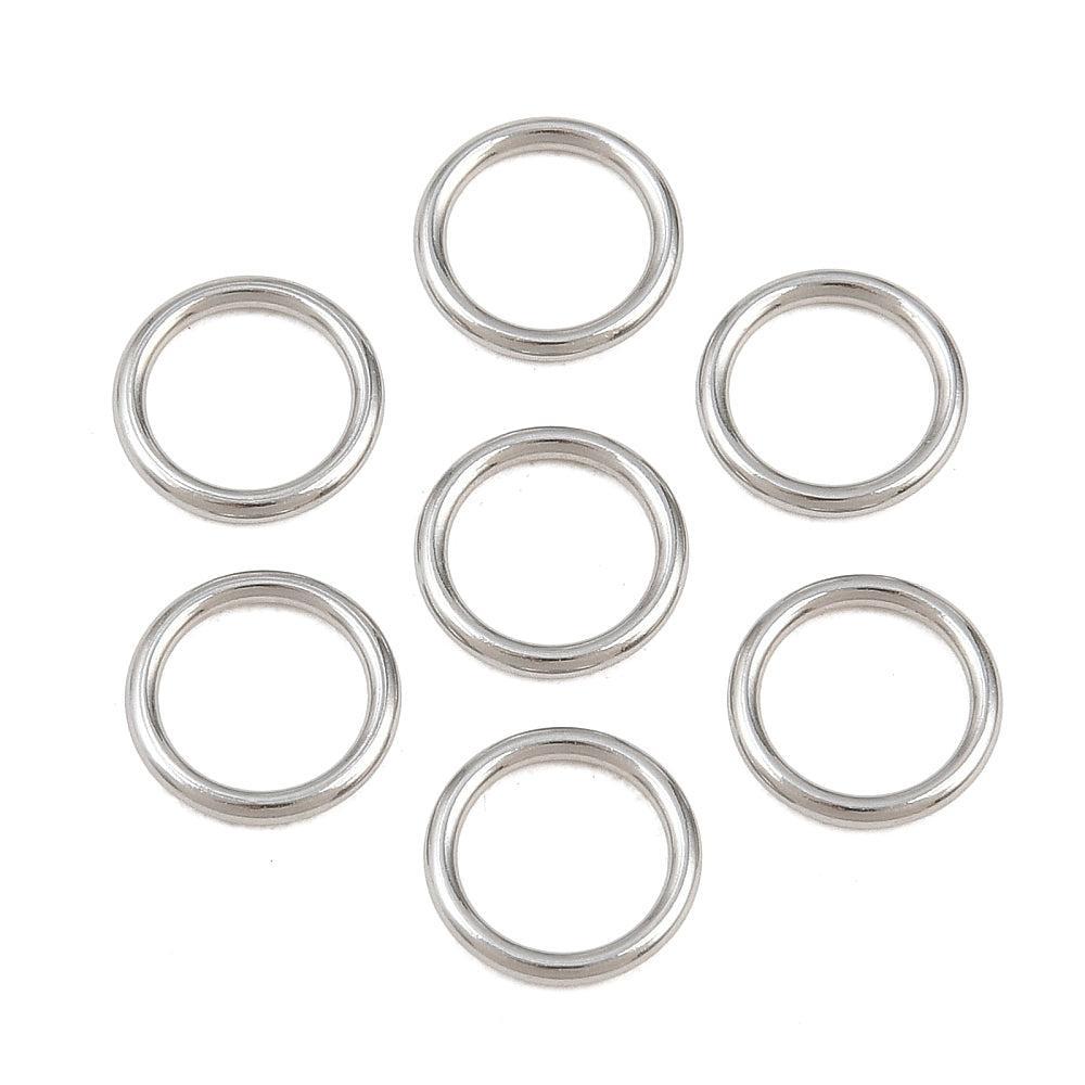 Dichte Ringetjes RVS Zilver 8x1mm - per stuk-Onderdelen-Kraaltjes van Renate