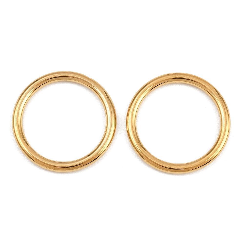 Dichte ring 18K Gold Plated 20mm - per stuk-Onderdelen-Kraaltjes van Renate