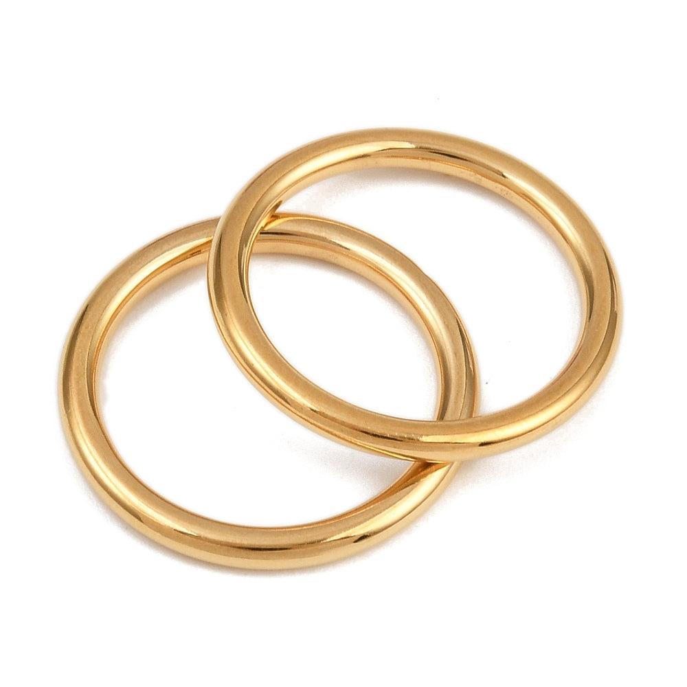 Dichte ring 18K Gold Plated 20mm - per stuk-Onderdelen-Kraaltjes van Renate