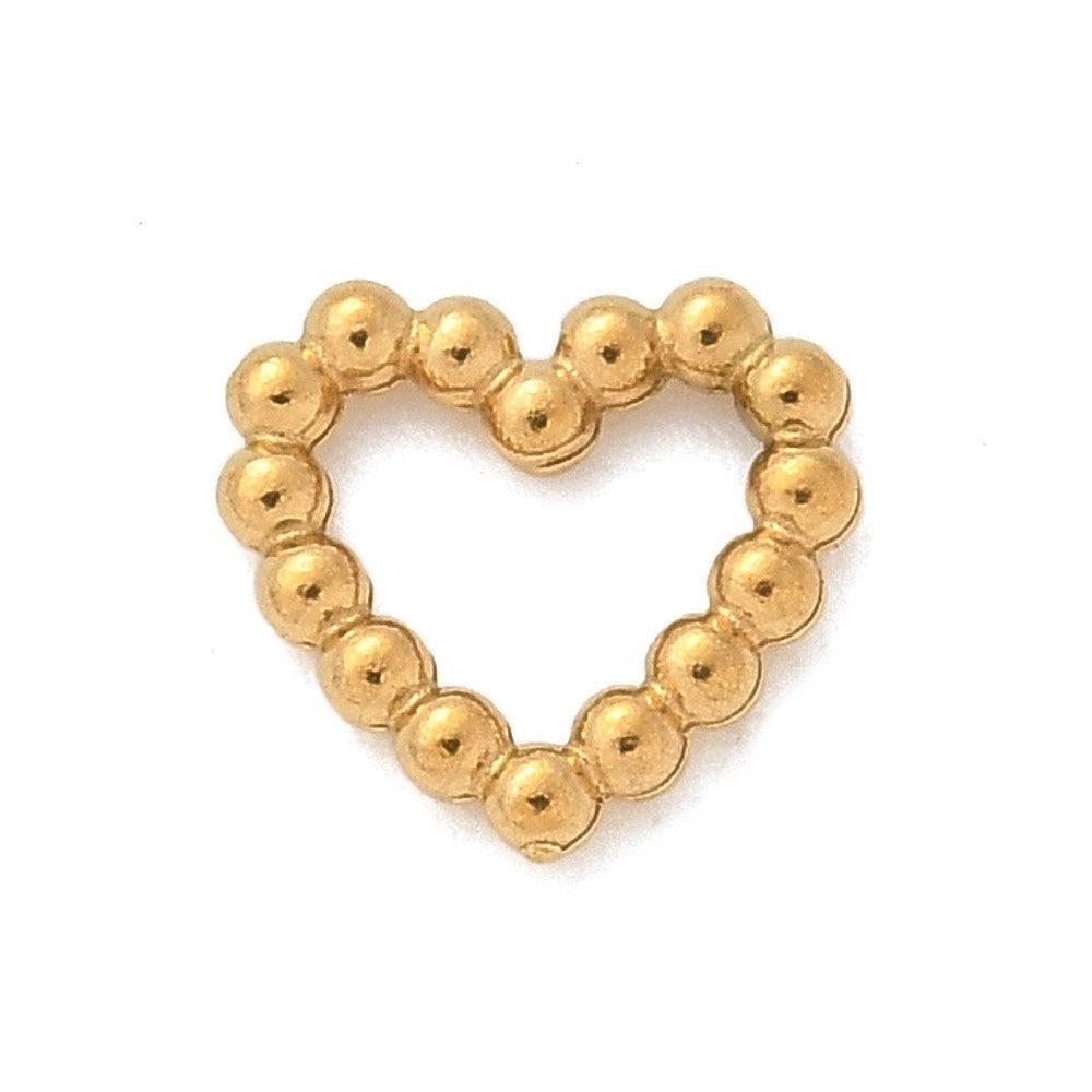 Dichte ring hart Goud RVS 18Kr 6mm- per stuk-bedels-Kraaltjes van Renate