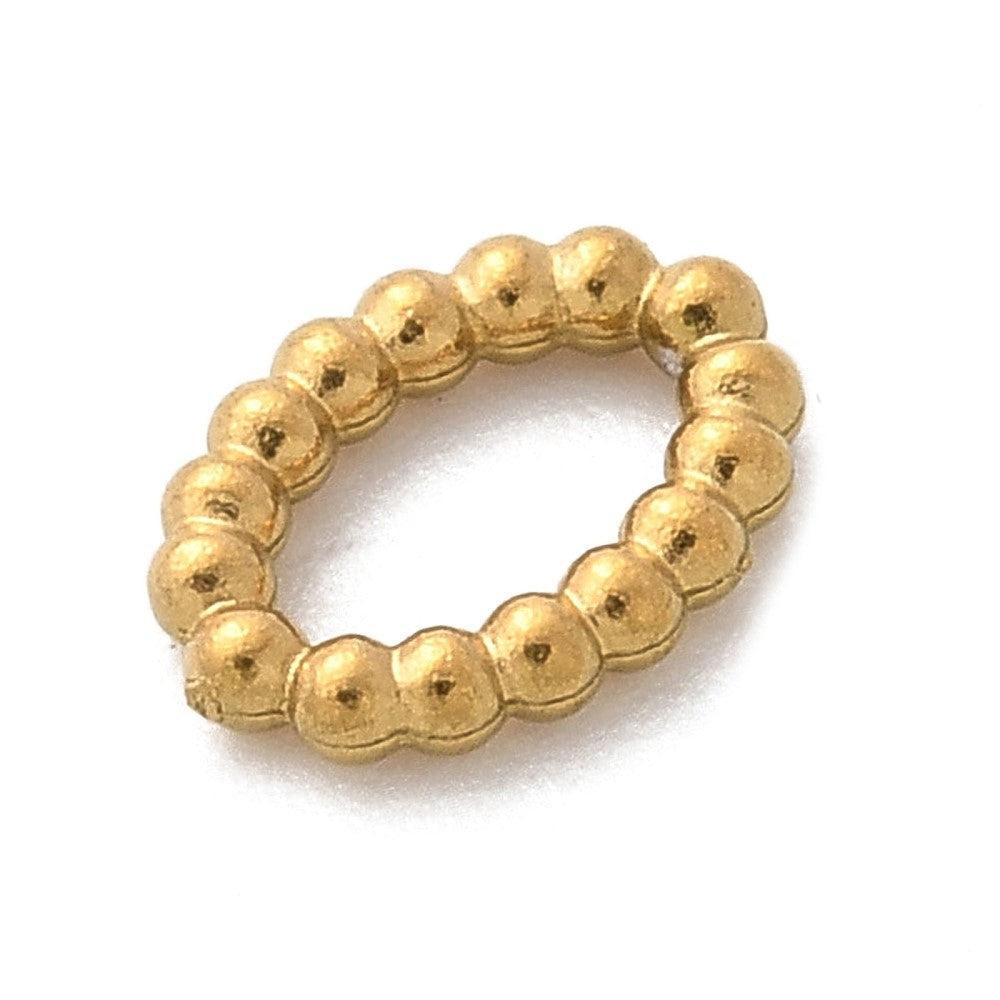 Dichte ring ovaal Goud RVS 18Kr 7x5mm- per stuk-bedels-Kraaltjes van Renate