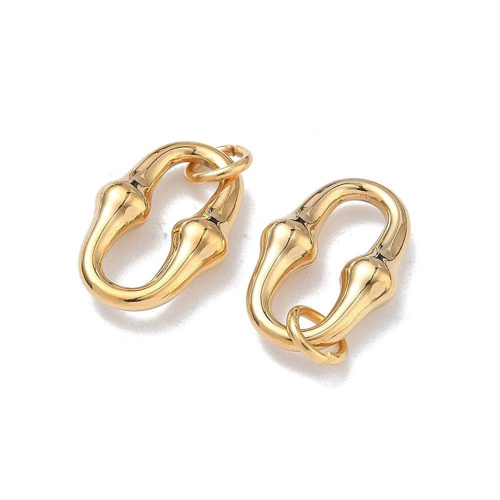 Dichte ring ovaal Goud RVS 18x12mm- per stuk-bedels-Kraaltjes van Renate