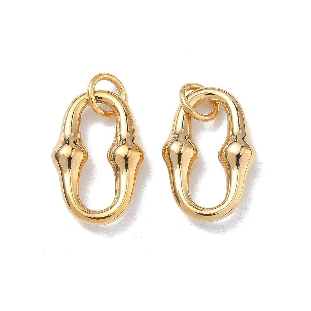 Dichte ring ovaal Goud RVS 18x12mm- per stuk-bedels-Kraaltjes van Renate