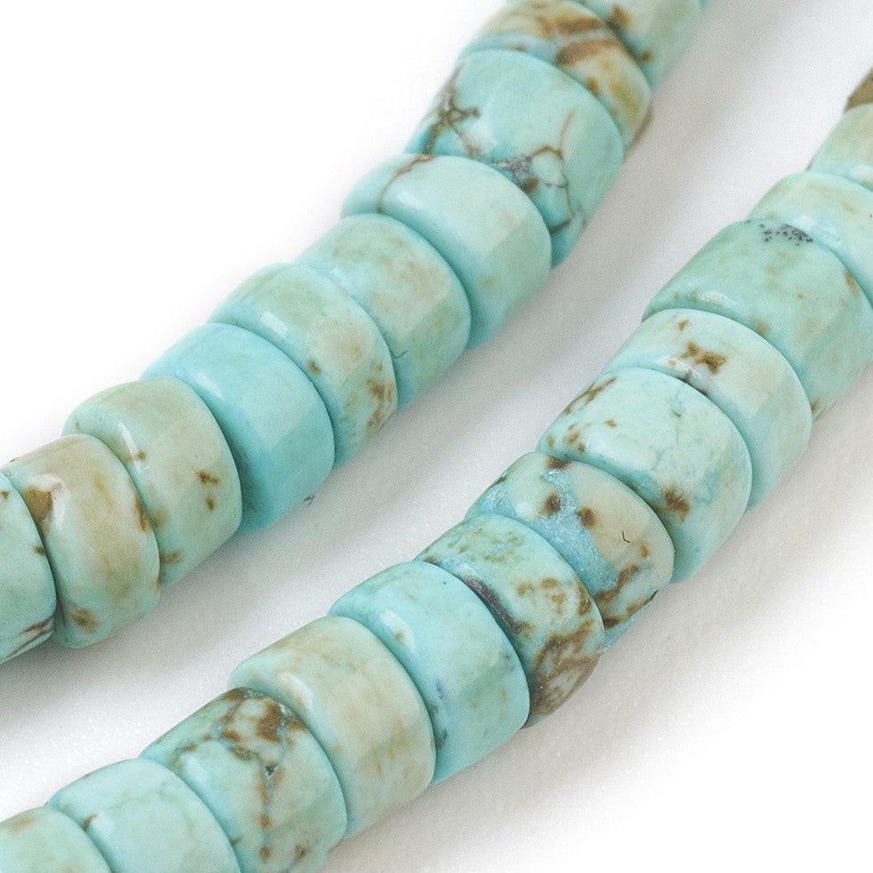 Disc howlite sky blue 4x2mm- per 10 stuks-Kralen-Kraaltjes van Renate