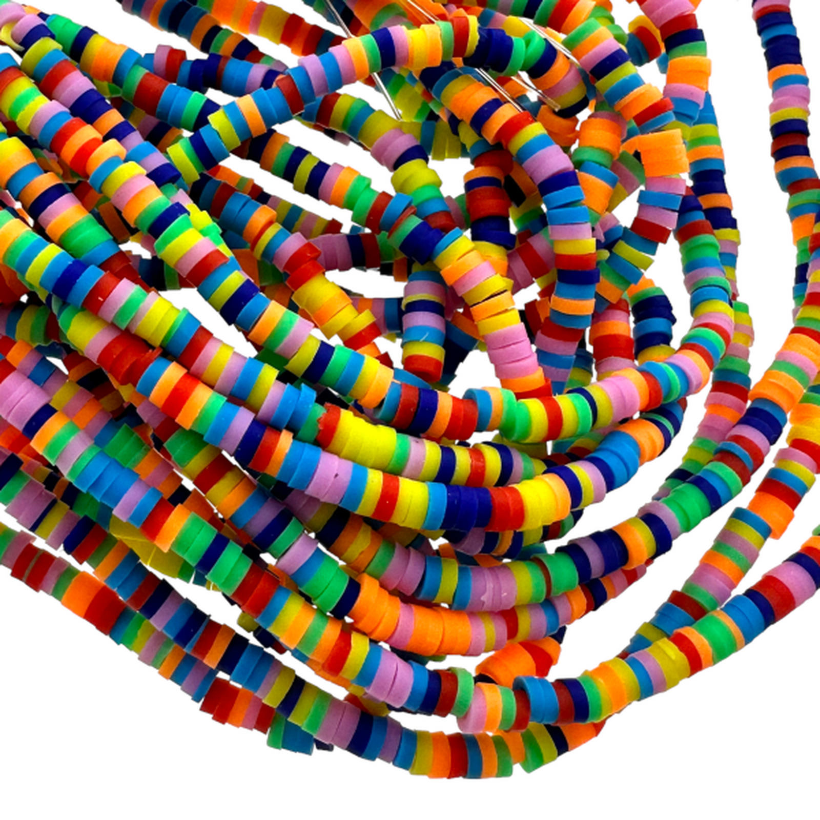 Disc kralen polymeer 3x1mm Multicolor ±40 cm-Kralen-Kraaltjes van Renate