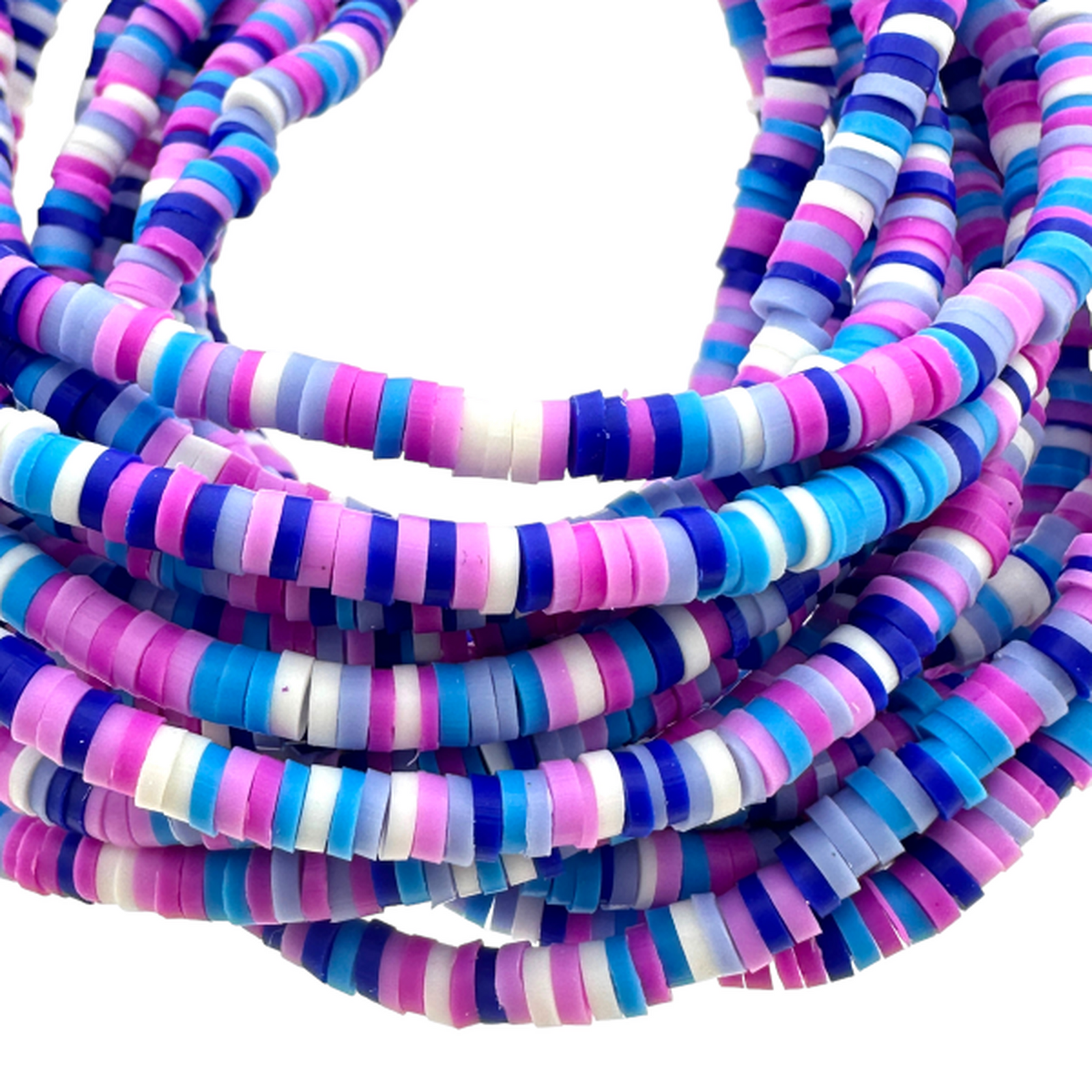 Disc kralen polymeer 3x1mm Multicolor paars ±40 cm-Kralen-Kraaltjes van Renate