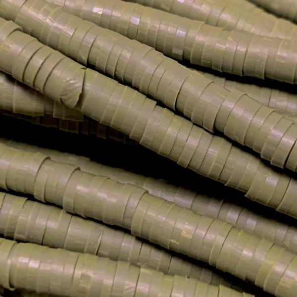 Hele streng Disc kralen 4x1mm Army green ±400 stuks-Kraaltjes van Renate